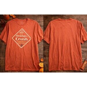 Men’s 2XL Orange Crush T-Shirt Heather Orange Soda Logo Retro Graphic Tee Pop